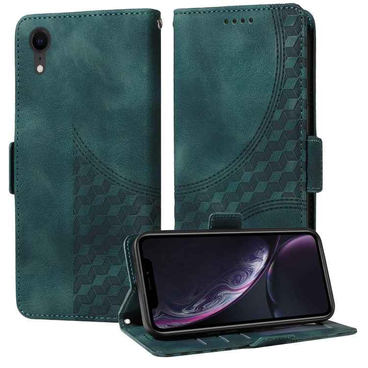 Embossed Rhombus Starry Leather Phone Case