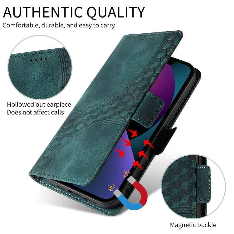 Embossed Rhombus Starry Leather Phone Case