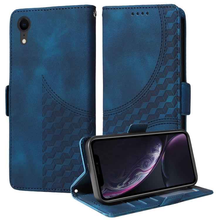 Embossed Rhombus Starry Leather Phone Case