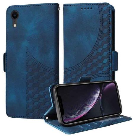 Embossed Rhombus Starry Leather Phone Case