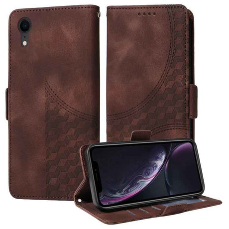 Embossed Rhombus Starry Leather Phone Case
