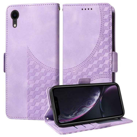 Embossed Rhombus Starry Leather Phone Case