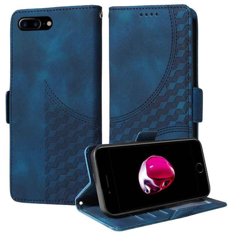 Embossed Rhombus Starry Leather Phone Case