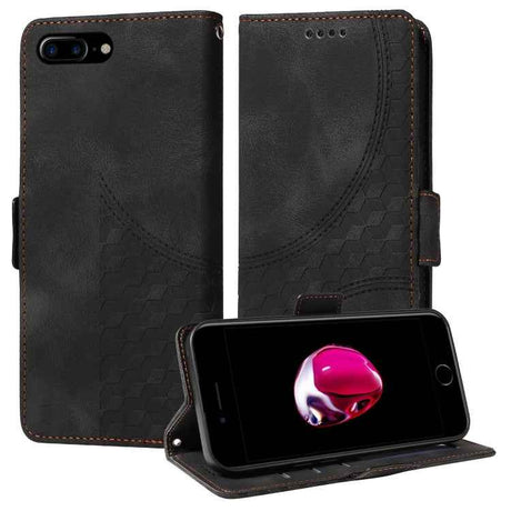 Embossed Rhombus Starry Leather Phone Case