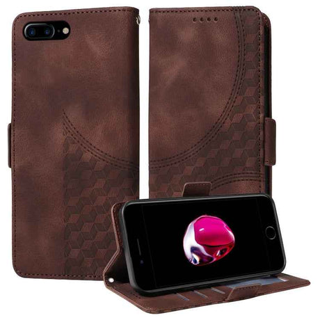 Embossed Rhombus Starry Leather Phone Case