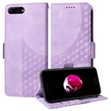 Embossed Rhombus Starry Leather Phone Case