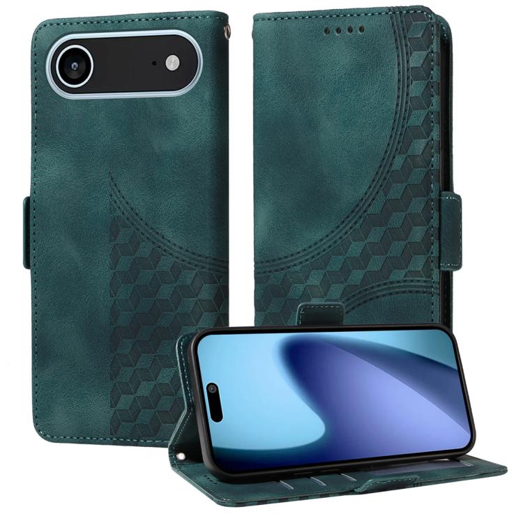 Embossed Rhombus Starry Leather Phone Case