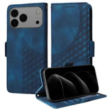 Embossed Rhombus Starry Leather Phone Case