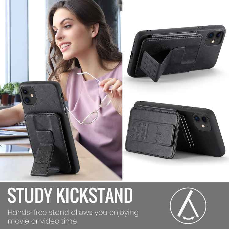 Fierre Shann Oil Wax Cow Leather Card Holder Back Phone Case