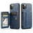 Fierre Shann Oil Wax Cow Leather Card Holder Back Phone Case