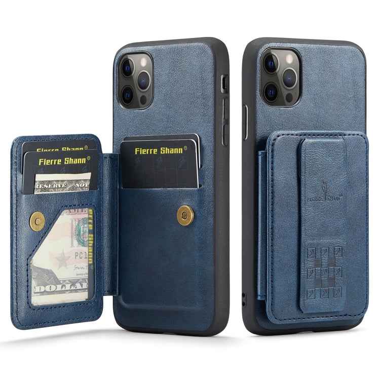 Fierre Shann Oil Wax Cow Leather Card Holder Back Phone Case