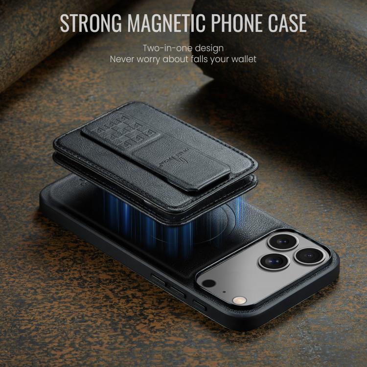 Fierre Shann Oil Wax Cow Leather Card Holder Back Phone Case