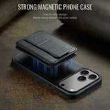 Fierre Shann Oil Wax Cow Leather Card Holder Back Phone Case