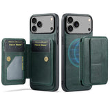 Fierre Shann Oil Wax Cow Leather Card Holder Back Phone Case