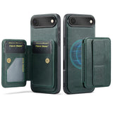 Fierre Shann Oil Wax Cow Leather Card Holder Back Phone Case