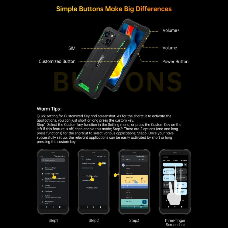 Smartphone Oukitel WP32 - Resistente IP68/IP69K, 5,93 pulgadas, Android 13, Unisoc Tiger T606 de ocho núcleos, NFC, OTG, 4G, 4 GB + 128 GB