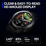 Zeblaze Stratos 3 Pro 1.43 inch AMOLED Screen Sports Smart Watch Support Bluetooth Call, Stratos 3 Pro