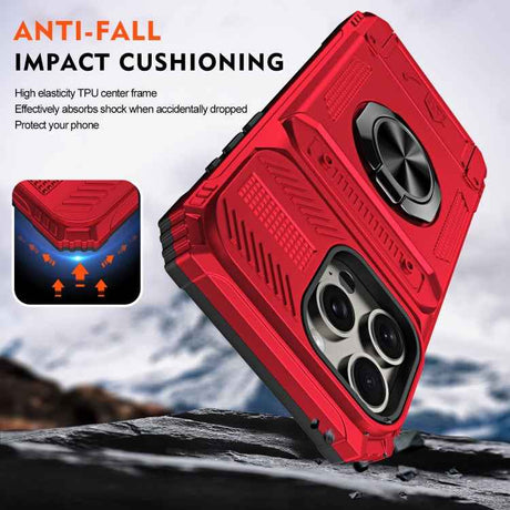 TPU+PC Shockproof Card Phone Case with Metal Ring Holder