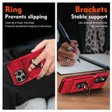 TPU+PC Shockproof Card Phone Case with Metal Ring Holder