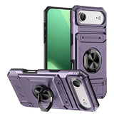 TPU+PC Shockproof Card Phone Case with Metal Ring Holder