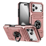 TPU+PC Shockproof Card Phone Case with Metal Ring Holder