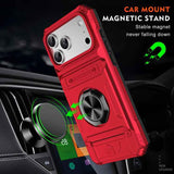 TPU+PC Shockproof Card Phone Case with Metal Ring Holder