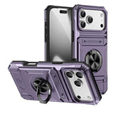 TPU+PC Shockproof Card Phone Case with Metal Ring Holder