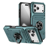 TPU+PC Shockproof Card Phone Case with Metal Ring Holder