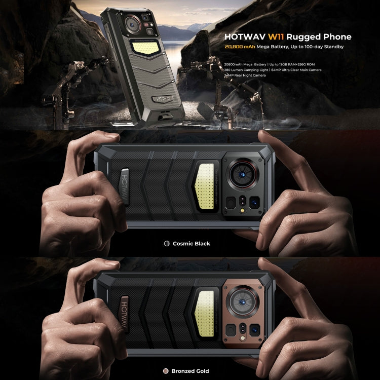 HOTWAV W11 Rugged Phone, Night Vision, 20800mAh, 6.6 inch Android 13, 64 MP Ultra Clear Main Camera,Recording Call
