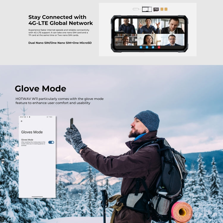 HOTWAV W11 Rugged Phone, Night Vision, 20800mAh, 6.6 inch Android 13, 64 MP Ultra Clear Main Camera,Recording Call