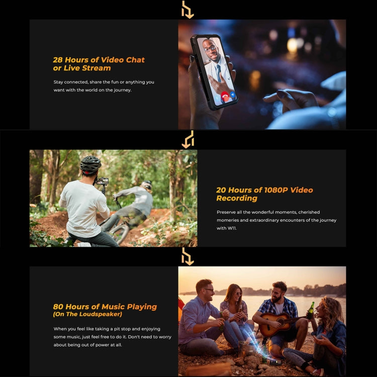 HOTWAV W11 Rugged Phone, Night Vision, 20800mAh, 6.6 inch Android 13, 64 MP Ultra Clear Main Camera,Recording Call