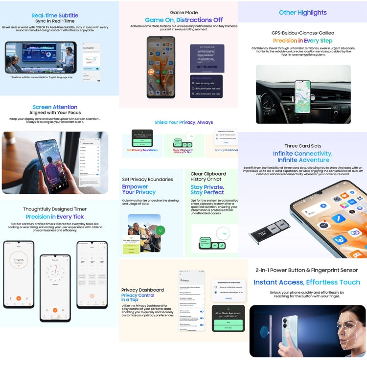 Blackview COLOR 8 Smartphone with Fingerprint & Face Identification, 6.75" Display, Android 13, Unisoc T616 Octa Core, 4G Network, 8GB+128GB & 8GB+256GB Options