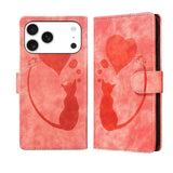 Pen Heart Cat Embossed Leather Phone Case