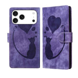 Pen Heart Cat Embossed Leather Phone Case