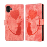 Pen Heart Cat Embossed Leather Phone Case