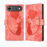 Pen Heart Cat Embossed Leather Phone Case