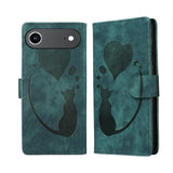 Pen Heart Cat Embossed Leather Phone Case