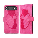 Pen Heart Cat Embossed Leather Phone Case