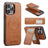 Fierre Shann Cowhide Vertical Flip Magnetic Card Holder Phone Case