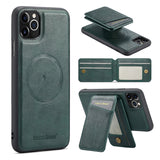Fierre Shann Cowhide Vertical Flip Magnetic Card Holder Phone Case