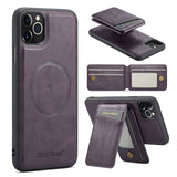 Fierre Shann Cowhide Vertical Flip Magnetic Card Holder Phone Case
