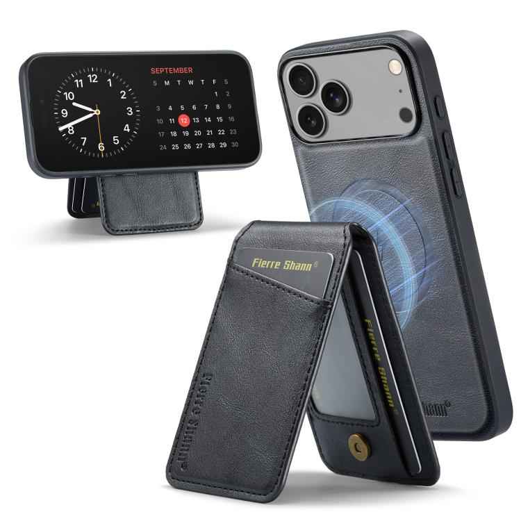 Fierre Shann Cowhide Vertical Flip Magnetic Card Holder Phone Case