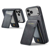 Fierre Shann Cowhide Vertical Flip Magnetic Card Holder Phone Case