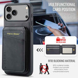 Fierre Shann Cowhide Vertical Flip Magnetic Card Holder Phone Case