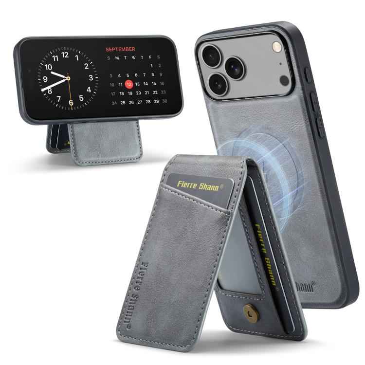 Fierre Shann Cowhide Vertical Flip Magnetic Card Holder Phone Case