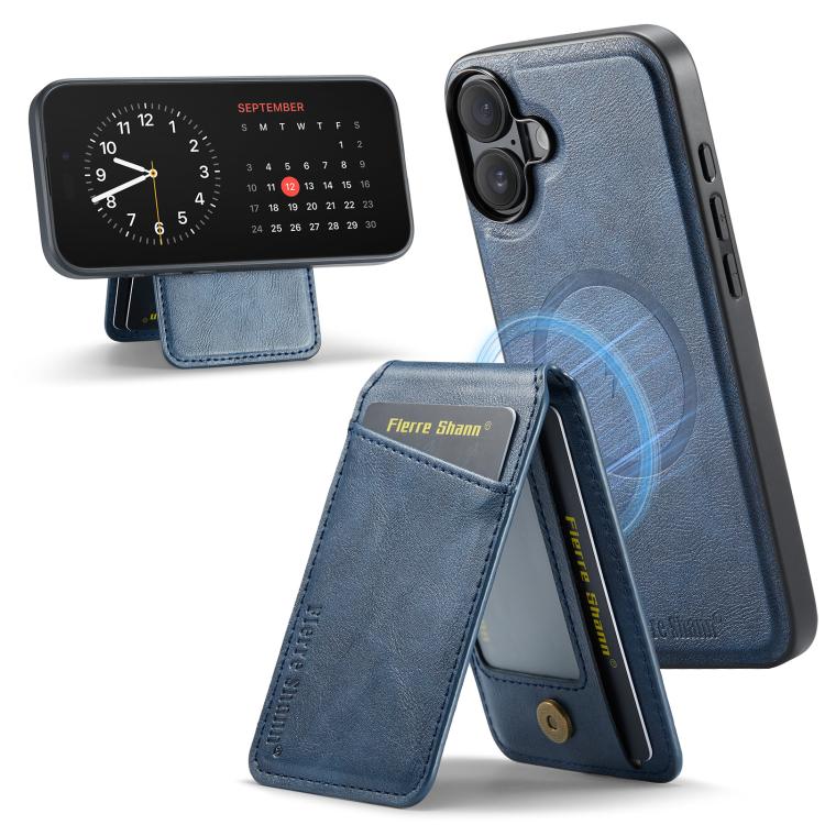 Fierre Shann Cowhide Vertical Flip Magnetic Card Holder Phone Case