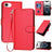 YX0070 Carbon Fiber Buckle Leather Phone Case with Lanyard