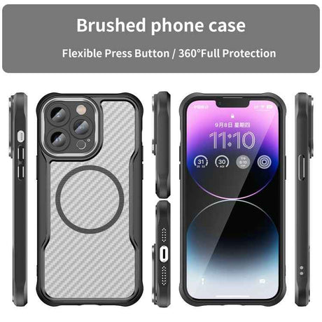 Carbon Fiber Texture MagSafe Translucent Phone Case, For iPhone 15, For iPhone 14 / 13, For iPhone 14 Pro, For iPhone 14 Pro Max, For iPhone 13 Pro Max, For iPhone 13 Pro