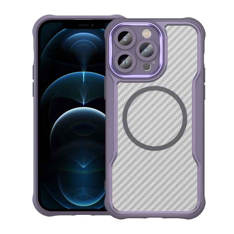 Carbon Fiber Texture MagSafe Translucent Phone Case