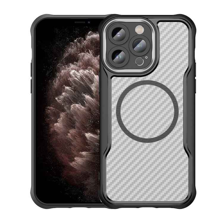 Carbon Fiber Texture MagSafe Translucent Phone Case